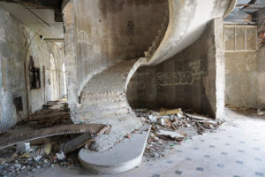 Kupari abandoned hotels: collapsed staircase
