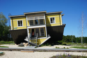 Tartu Estonia upside-down house museum