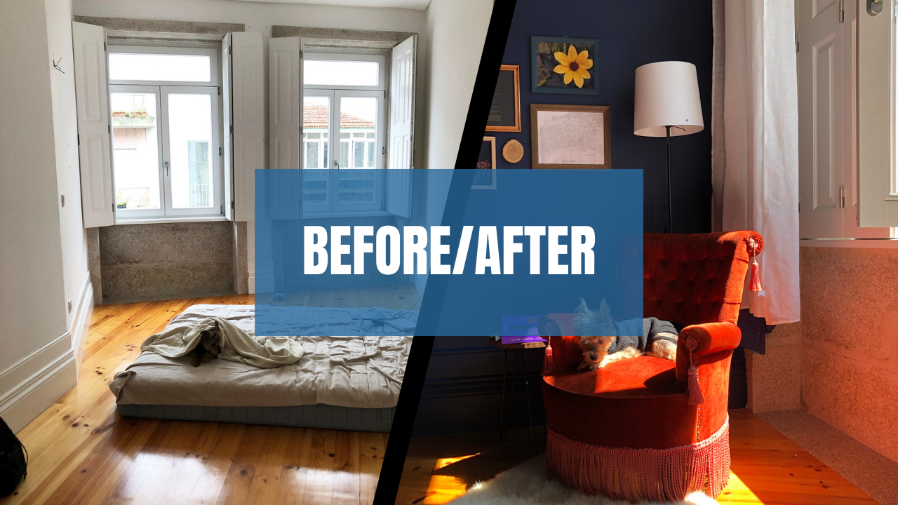 Bedroom: before and after